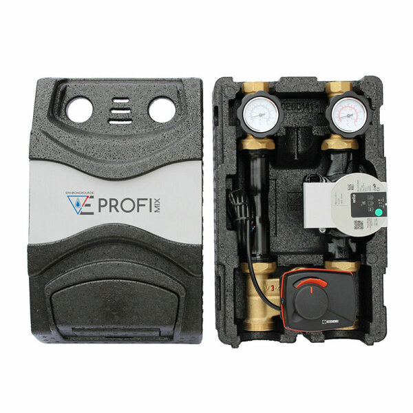 Modulverteilergruppe 3 gemischte Heizkreise mit Verteilerbalken Pumpengruppe