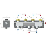 Modulverteilergruppe 2 x gemischte Pumpengruppe mit Wilo...