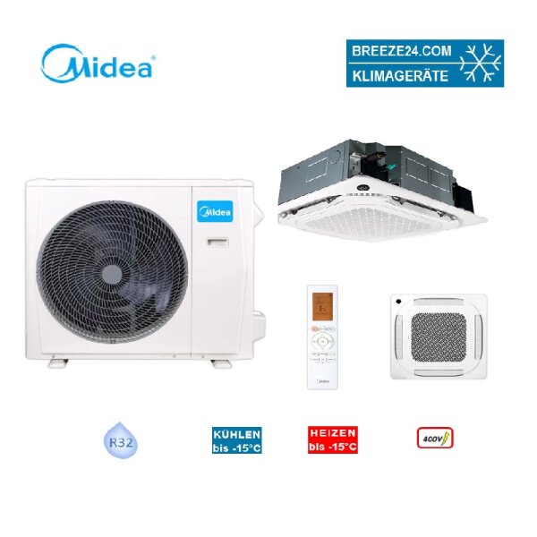 Midea Set 4-Wege-Deckenkasseette MCD1-55FNXDO-ME Blende T-MBQ4-04AWD + MOX630-55HFN8-ME 15 kW | 400V