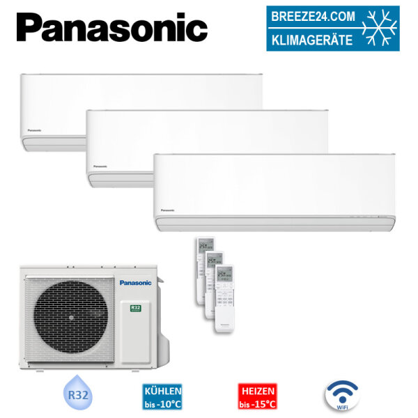 Panasonic Set 2 x CS-MZ16ZKE + CS-Z35ZKEW + CU-3Z52TBE Wandgeräte WiFi  1,6/1,6/3,5 kW - R32