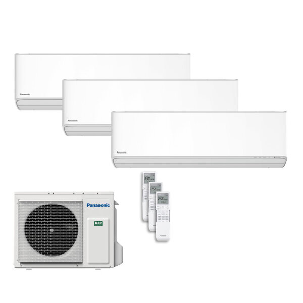 Panasonic Set 3 Wandgeräte CS-MZ16ZKE + CS-Z20ZKEW + CS-Z35ZKEW + CU-3Z52TBE WiFi 1,6/2,0/3,5 kW R32