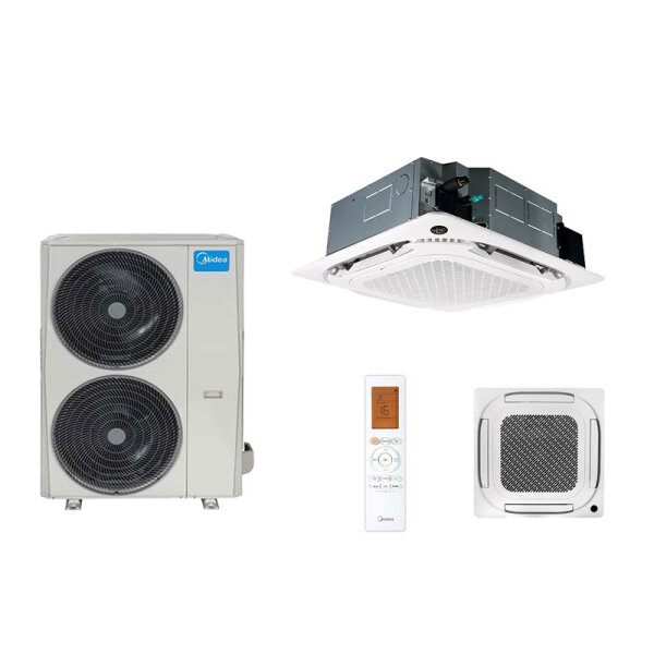 Midea Set 4-Wege-Deckenkasseette MCD1-48FNXD0-ME Blende T-MBQ4-04A1 + MOE30-48HFN8-ME | 14 kW | 400V