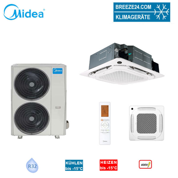 Midea Set 4-Wege-Deckenkasseette MCD1-48FNXD0-ME Blende T-MBQ4-04AWD + MOE30-48HFN8-ME 14 kW | 400V