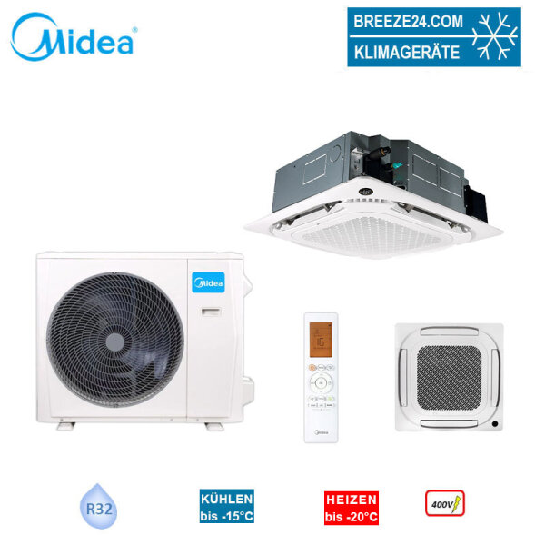 Midea Set 4-Wege-Deckenkasseette MCD1-36FNXD0-ME Blende T-MBQ4-04A1 + MOD30-36HFN8-ME | 10 kW | 400V