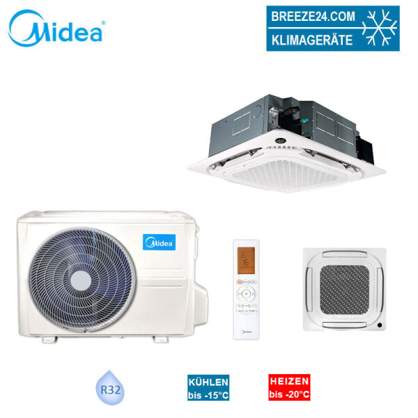 Midea Set 4-Wege-Deckenkasseette MCD1-24FNXD0-ME Blende T-MBQ4-04A1 + MOX430-24HFN8-ME | 7 kW