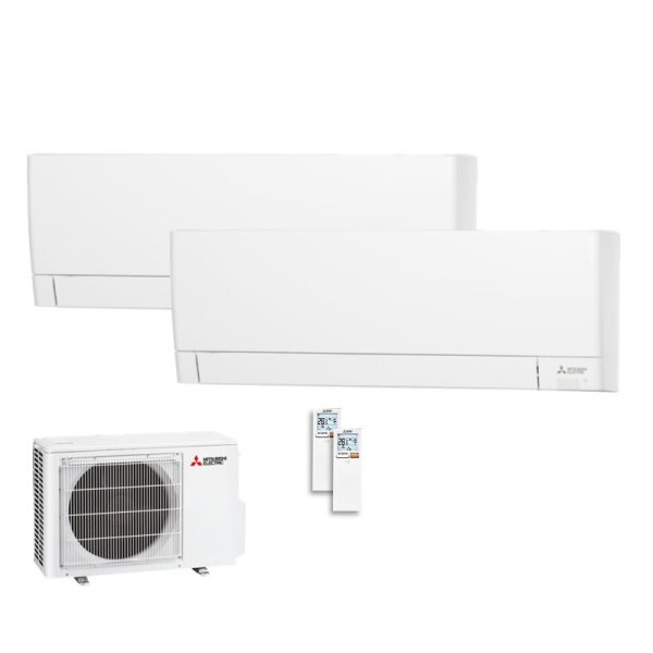 Mitsubishi Electric Set MSZ-AY15VGKP + MSZ-AY35VGK + MXZ-2F42VF4 Wandgeräte Kompakt 1,5/3,5 kW - R32