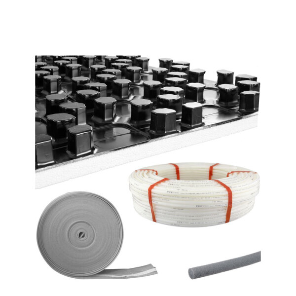 Buderus Fußbodenheizung-Set | Noppensystem | 11 mm Wärme-Dämmung | PE-RT 5-Schichtrohr 16 x 2 mm