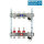 Fußbodenheizungsverteiler aus Edelstahl mit Topmeter für 3 Heizkreise