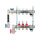 Fußbodenheizungsverteiler aus Edelstahl mit Topmeter für 3 Heizkreise