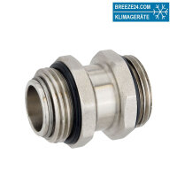 Doppelnippel Messing vernickelt - 1" - drehbar -...