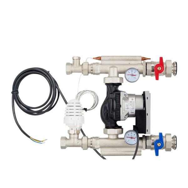 Kompakt-Regelstation / Festwertregelset für Fußbodenheizung - mit Pumpe Wilo Yonos Para RS25/6