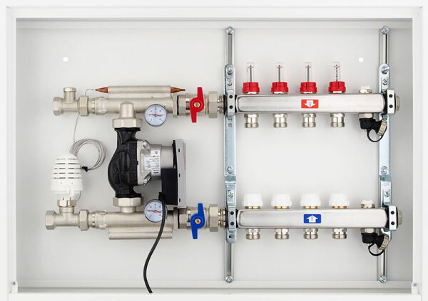 Kompakt-Regelstation / Festwertregelset für Fußbodenheizung - mit Pumpe Wilo Yonos Para RS25/6