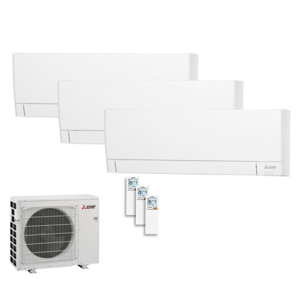 Mitsubishi Electric Set MSZ-AY15VGKP + MSZ-AY25VGKP + MSZ-AY50VGKP + MXZ-3F54VF4 Wandgerät WiFi