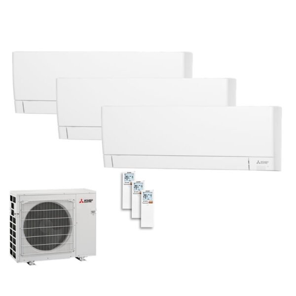 Mitsubishi Electric Set 3 Wandgerät WiFi 1,5/3,5 kW - MSZ-AY15VGKP + 2 x MSZ-AY35VGKP + MXZ-4F72VF4  R32