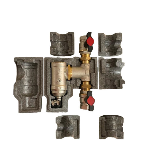 COSMO CMSA Magnetitabscheider 1 1/4" | 1 1/2" Messing mit Isolierung und 2 Kugelhähnen.