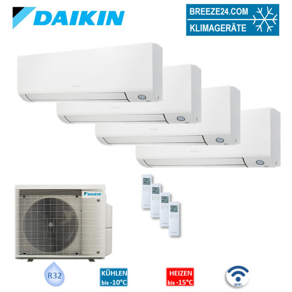 Daikin Set 4 Wandgeräte Perfera WiFi CTXM15A + 2 x FTXM20A + FTXM42A + 4MXM80A9 1,5/2,0/4,2 kW | R32