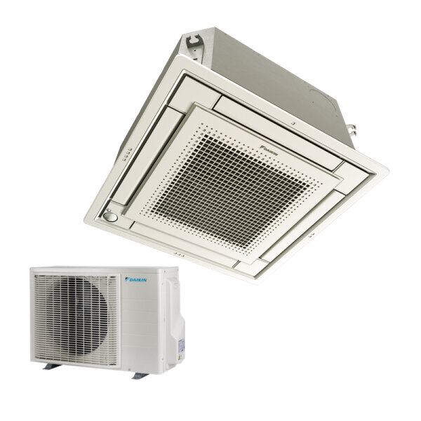 Daikin Set Deckenkassette Euroraster weiß 5,0kW FFA50A9-2 + Blende BYFQ60CW + RXM50A R32