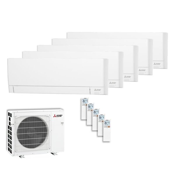 Mitsubishi Electric 5er Set MSZ-AY15VGKP + 4 x MSZ-AY25VGKP + MXZ-5F102VF2 WiFi | Wandgerät Kompakt