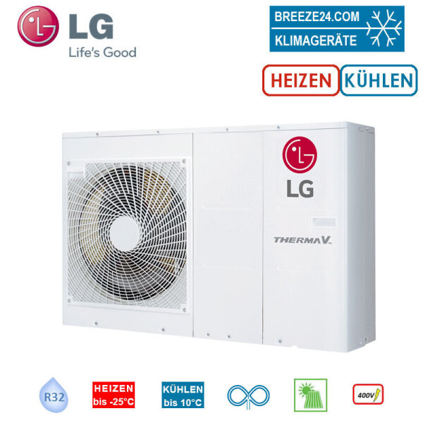 LG THERMA V HM093MR.U44 Kompakt Monoblock Wärmepumpe 9.0 kW R 32 zum Heizen + Kühlen | 400 Volt
