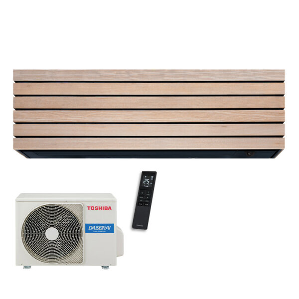 Toshiba Set RAS-B18S4KVDG-E + RAS-18S4AVPG-E WiFi Wandgerät Daisekai Wood 50 - 55 m² 5,0 kW R32