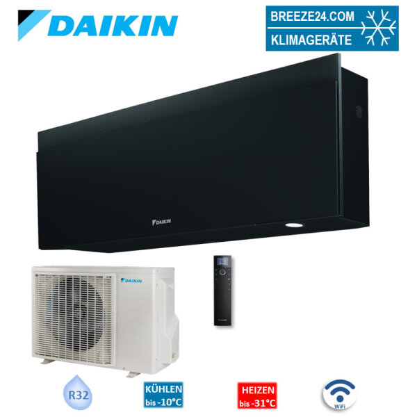 Daikin Set FTXTJ30AB + RXTJ30A Wandgerät Emura 3 Raumgröße 30 - 35 m² Mattschwarz 3,0 kW