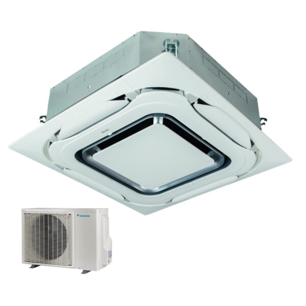Daikin Set 4-Wege-Deckenkassette FCAG50B-4 + Blende BYCQ140EP Design weiss + RXM50A 5,0kW