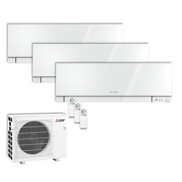 Mitsubishi Electric Set 3 Wandgeräte Premium MSZ-EF25VGKW + MSZ-EF35VGKW + MSZ-EF50VGKW + MXZ-3F68VF
