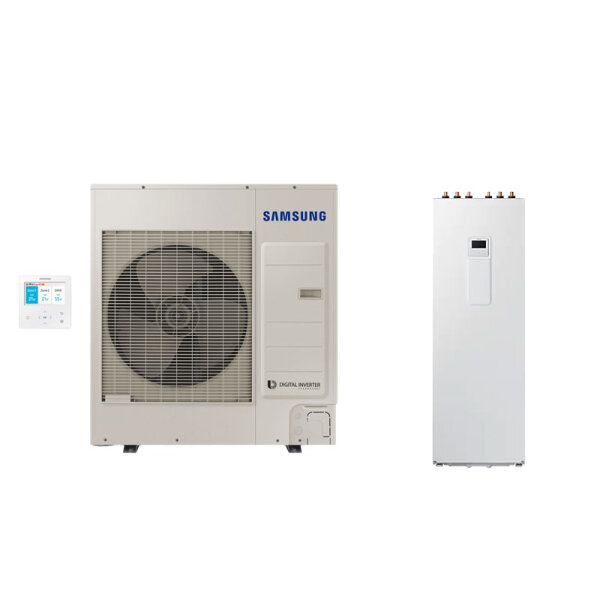 SAMSUNG AE090RXEDGG/EU Luft/Wasser Wärmepumpe 9 kW + Hydromodul AE260RNWSGG 260L mit 6 kW Heizstab