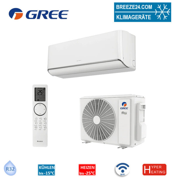 GREE Airy White Set 5,3 kW - GWH18AVDXE-K6DNA1A | WiFi | Raumgröße 50 - 55 m² | Hyper Heating