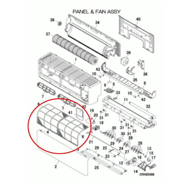 Mitsubishi Heavy Luftfilter RLF437A100 für SRK-ZS-WF Wandgeräte | 1 Stück