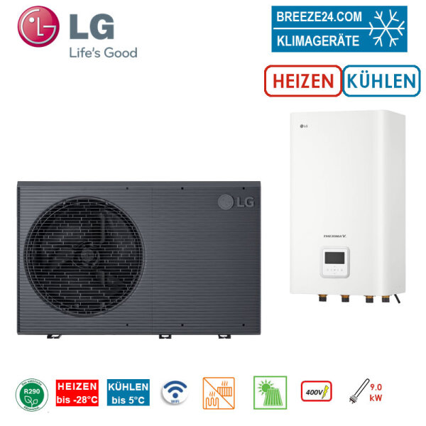 LG THERMA V Set Monoblock HM093HFX.UB60 + HN1639HC.NK0 Hydromodul | 9.0 kW | 400 Volt | WiFi | R290