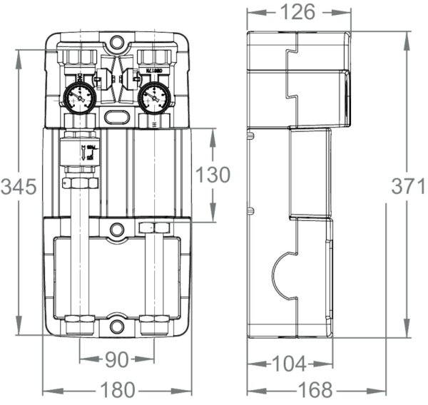 LK Armatur LK C/C 90 - Pumpengruppe - gemischter Heizkreis | ohne Pumpe | 299841