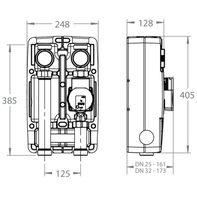 LK Armatur LK C/C 125 LK 862 - Pumpengruppe - gemischter Heizkreis | DN 25 | ohne Pumpe | 299465
