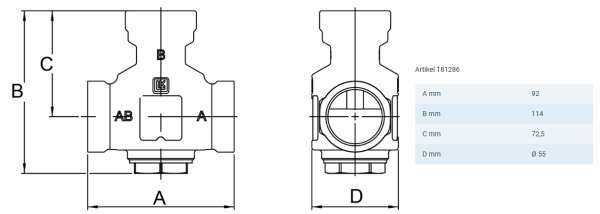 LK Armatur LK C/C 125 LK 864 - Pumpengruppe - gemischter Heizkreis | DN 25 | 299470