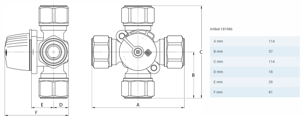 LK Armatur LK C/C 125 LK 867 - Pumpengruppe - gemischter Heizkreis | ohne Pumpe | 299965