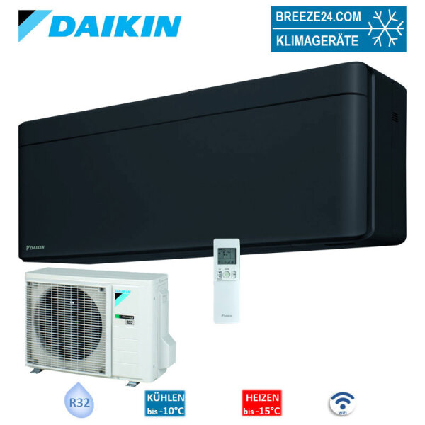 Daikin Set Wandgerät Stylish WiFi schwarz 5,0 kW - FTXA50BB + RXA50B8 | Auslaufmodell