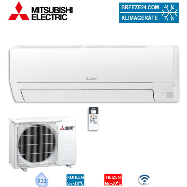 Mitsubishi Electric Set Wandgerät Basic 2,5 kW - MSZ-HR25VFK + MUZ-HR25VF WiFi 1 Raum mit 25 - 30 m²