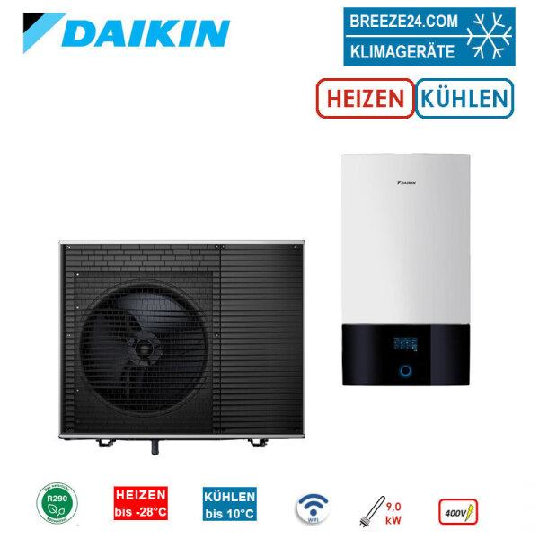 Daikin Altherma 4 H W Set EPSK-06AV3 + EPBX10A9W Wärmepumpe+Hydromodul 6 kW WiFi R290 Heizstab 9 kW