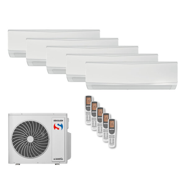 Sinclair Set 4 x SIH09BIK + SIH24BIK + MV-E42BI2 Wandgeräte KEYON WiFi 2,7/ 6,2 kW