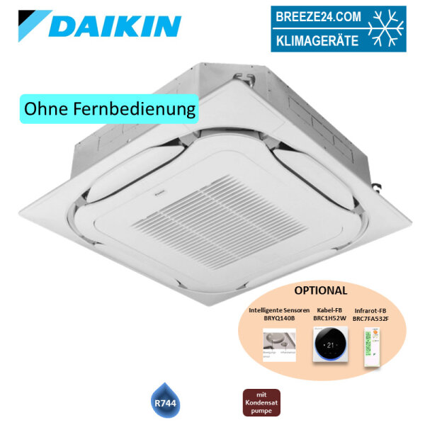 Daikin FXFN80B CO2 4-Wege-Deckenkassette 9,0 kW - VRV mit Standardblende reinweiß BYCQ140EW | R744