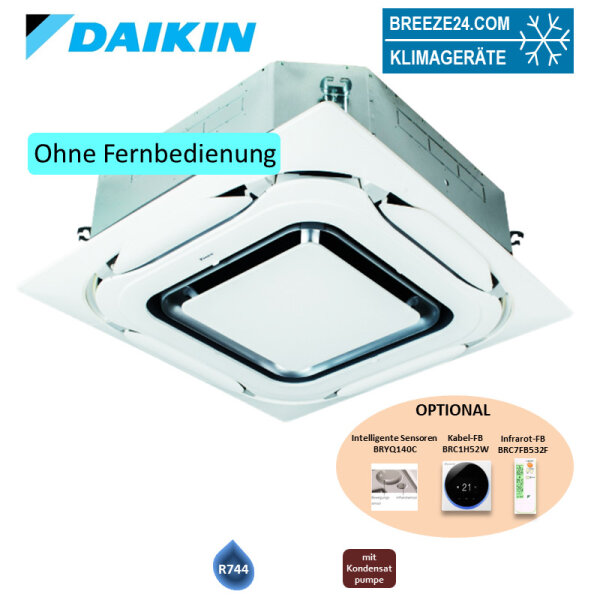 Daikin FXFN40B CO2 4-Wege-Deckenkassette 4,5 kW - VRV mit Designblende weiß BYCQ140EP | R744