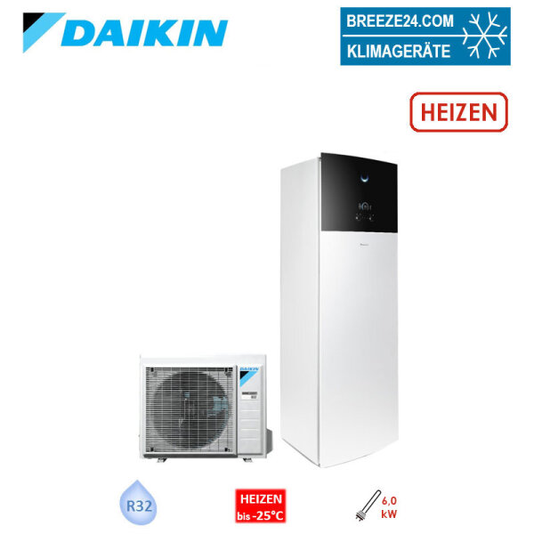 Daikin Altherma 3 R F Set ERGA06EVH-CA_Anthrazit   + EHVH08S18E6V Wärmepumpe+Hydromodul/Heizstab 6 kW/Speicher 180L