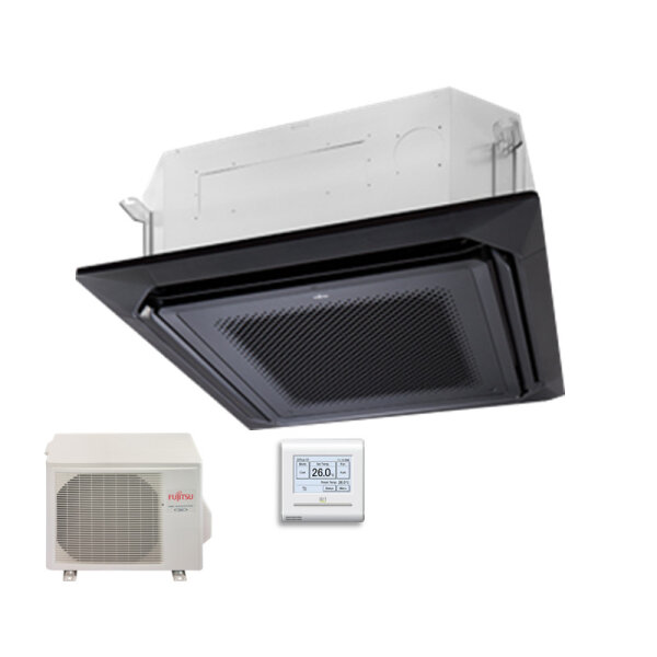 Fujitsu Set AUXG22KRLB + AOEG22KBTB 4-Wege-Deckenkassette schwarz 6,0 kW - R32 Klimaanlage