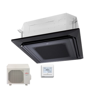 Fujitsu Set AUXG45KRLB + AOEG45KBTB 4-Wege-Deckenkassette schwarz 12,1 kW  R32 Klimaanlage