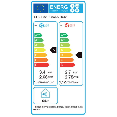 FrigoLine Mobiles Klimagerät FLMPPDB-12HRN7-QB6  3,5 kW Kühlen + Heizen für 1 Raum mit 35 - 40 m² | R290