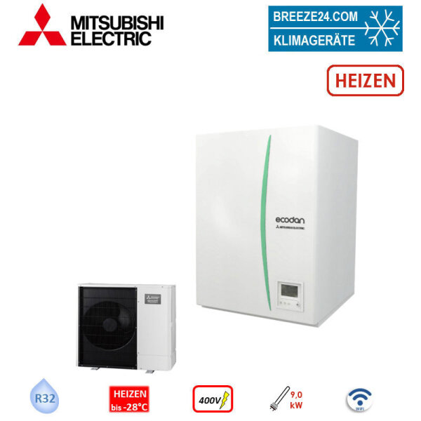 Mitsubishi Electric Set 3.15 Zubadan PUZ-SHWM140YAA + ERSF-YM9E WP+Hydromodul Zubadan + MAC-587IF-E 14kW 400V WiFi
