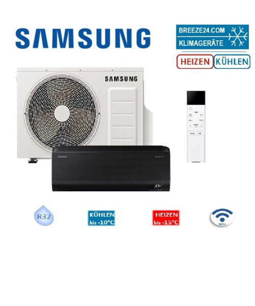 Samsung Set AR70F09C1ABNEU + AR70F09C1AWXEU WiFi Wandgerät Wind-Free Exklusiv 2,5 kW | Raum 25 - 30 m²  Farbe IG: schwarz #1
