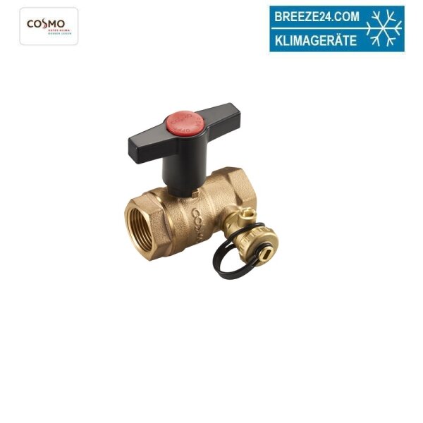 COSMO ORB Rotguss-Kugelhahn 1/2" mit Innengewinde und Entleerung