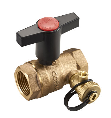 COSMO ORB Rotguss-Kugelhahn 1/2" mit Innengewinde und Entleerung