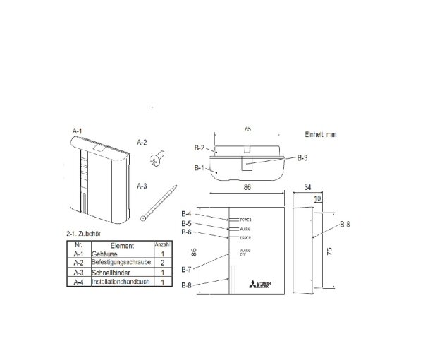 Mitsubishi Electric PAC-SK60SA-E Kältemittel-Leckagesensor